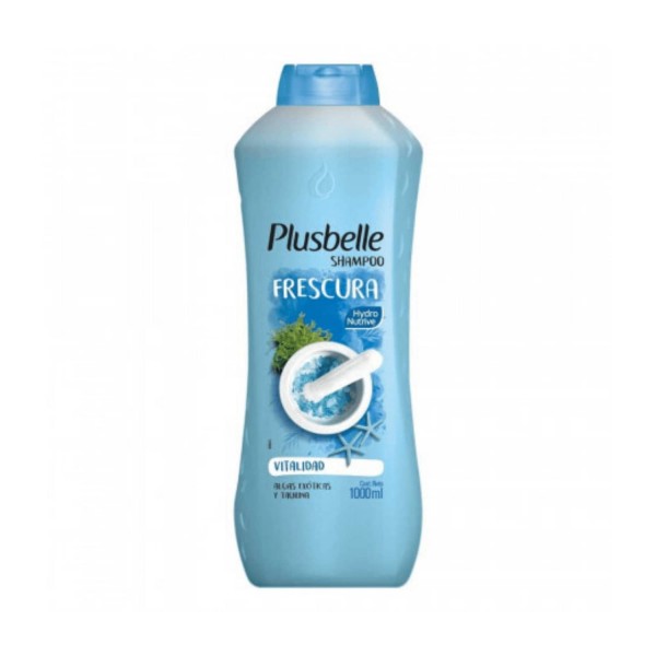 Plusbelle Shampoo Frescura Vitalidad 0% Parabenos Algas Exoticas y Taurina 1L