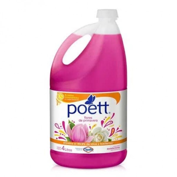 Poett Limpiador Desinfectante Aromatizante Liquido Flores De Primavera 4L