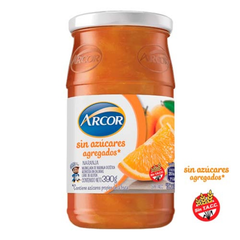 Arcor Mermelada de Naranja Sin Azucares Agregados 390gr