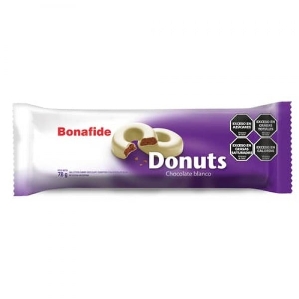 Bonafide Donuts Galletitas Sabor Chocolate Blanco 78gr