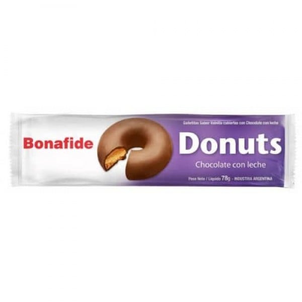 Bonafide Donuts Galletitas Sabor Chocolate Con Leche 78gr