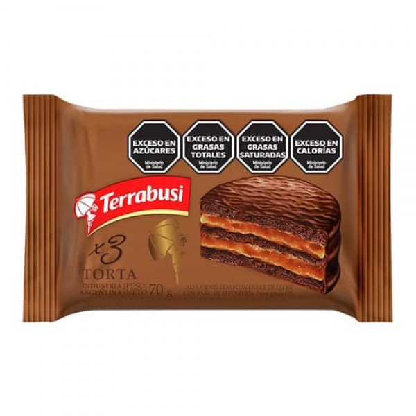 Terrabusi Torta Alfajor Relleno Con Dulce De Leche x3 70gr